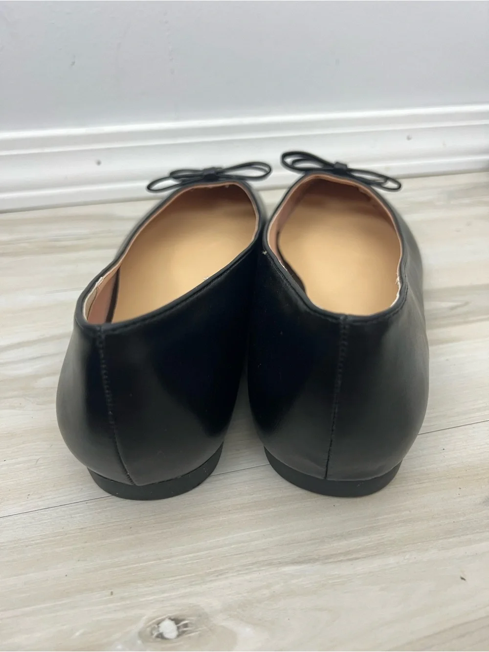 C. Paravano Black Bow Slip On Flats
